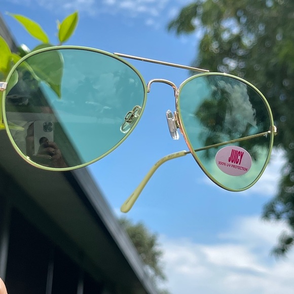 JUICY COUTURE Tony Sunglasses In Shiny Gold-Green 58-17-145 Unisex - Picture 5 of 12